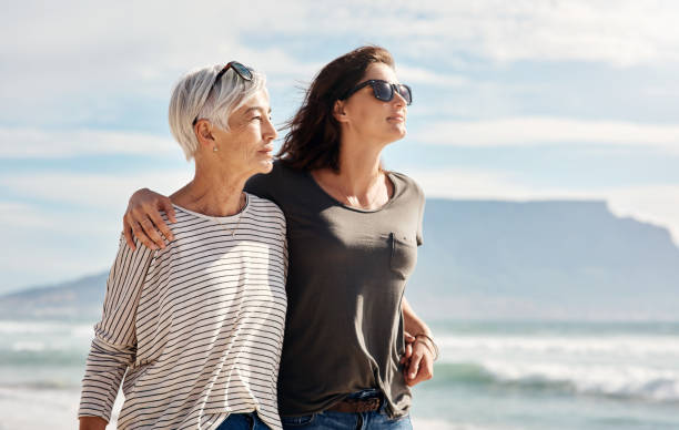 Walks on the beach with mom is bliss