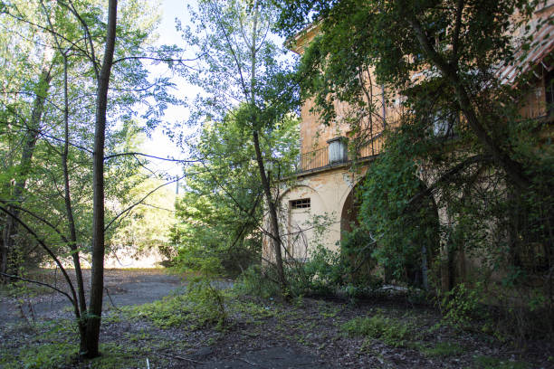istock An abandoned seminary surrounded by vegetation 1186261725