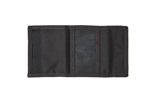istock Nylon wallet. Tactical organizer. Black wallet on a white background.  Pouch. Isolated on white. 1186264449