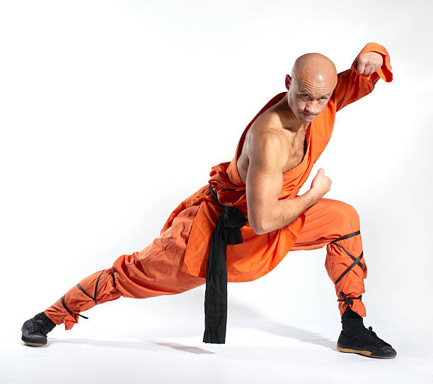 shaolin guerriero monaco - shaolin warrior monk foto e immagini stock