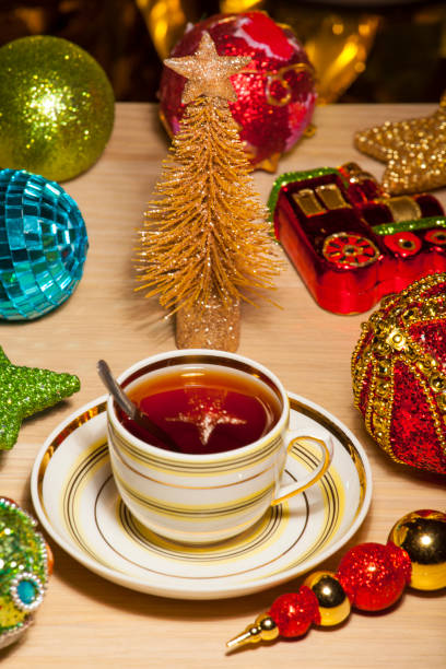 istock hot tea cup new year toy table 1186275016