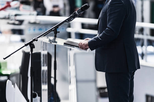 istock Midsection Of Businessman Giving Speech 1186277646