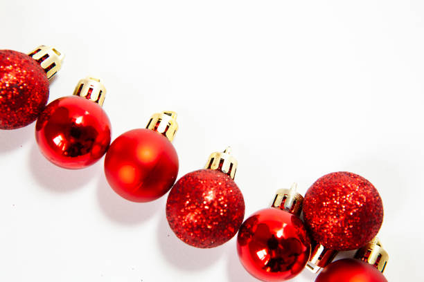 istock Red christmas balls with tender bokeh 1186285069