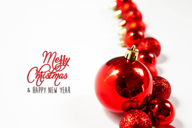 istock Red christmas balls with tender bokeh 1186285075
