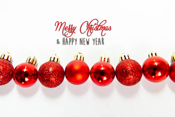 istock Red christmas balls with tender bokeh 1186287893