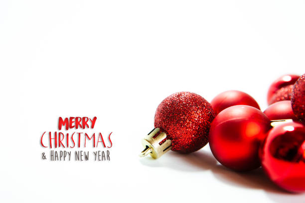 istock Red christmas balls with tender bokeh 1186287937