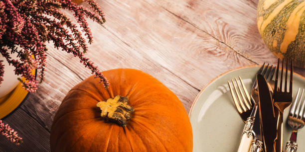 istock Autumn thanksgiving moody background with squash 1186288045