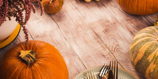istock Autumn thanksgiving moody background with squash 1186288163