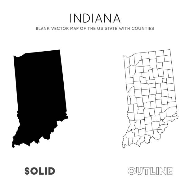 Solid Indianamap 560+ Northern Indiana Map Stock Illustrations, Royalty-Free Vector ...
