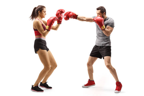 istock Man and woman boxing 1186291288