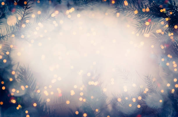 istock Pine tree background for Christmas Decoration with defocused lights 1186292908