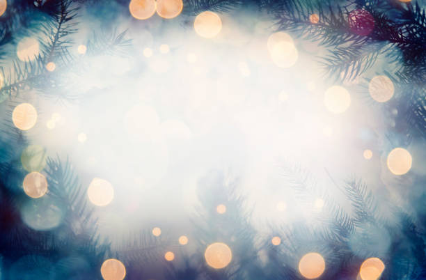 istock Pine tree background for Christmas Decoration with defocused lights 1186293514