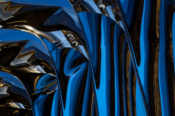 istock Abstract liquid background with neon blue, gold and black colors. Trendy backdrop. 1186294719