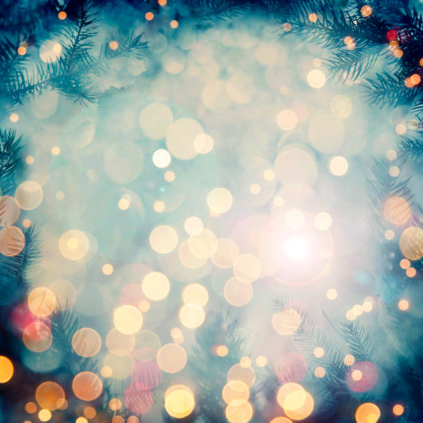 istock Pine tree background for Christmas Decoration with defocused lights 1186294816