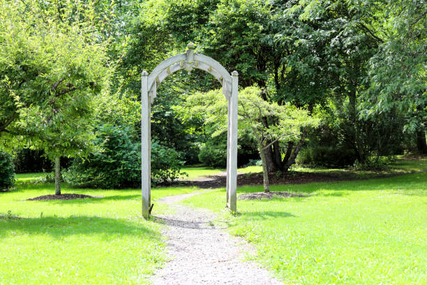 Arbor on a gravel footpath