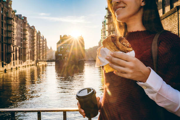 istock Woman exploring Hamburg old town 1186304887