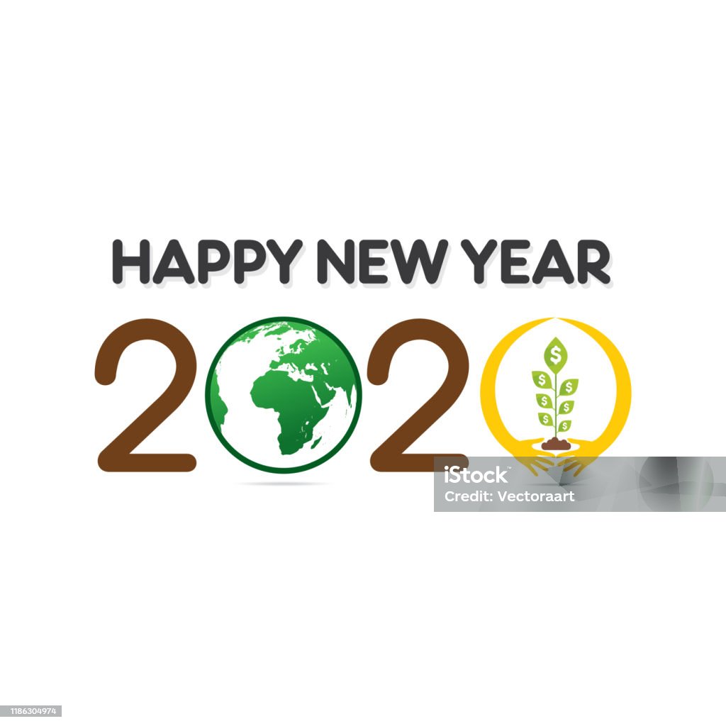 Creative New Year 2020 Greeting Card Design Stock Illustration ...