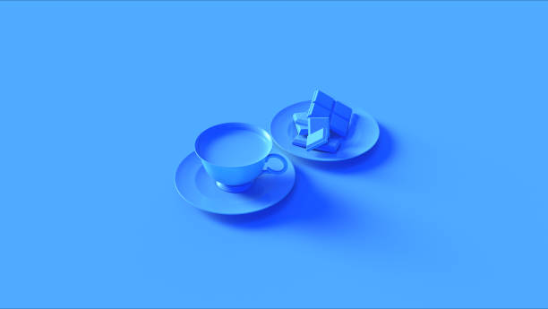 istock Blue Tea Cup an Saucer with some Chocolate 1186305029