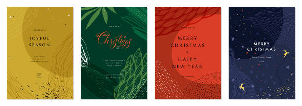 유니버설 크리스마스 templates_02 - 12월 31일 일러스트 stock illustrations