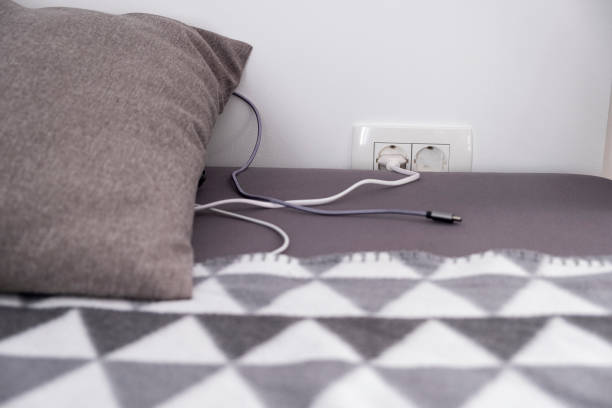 istock Electrical plug and chargers at home 1186306350