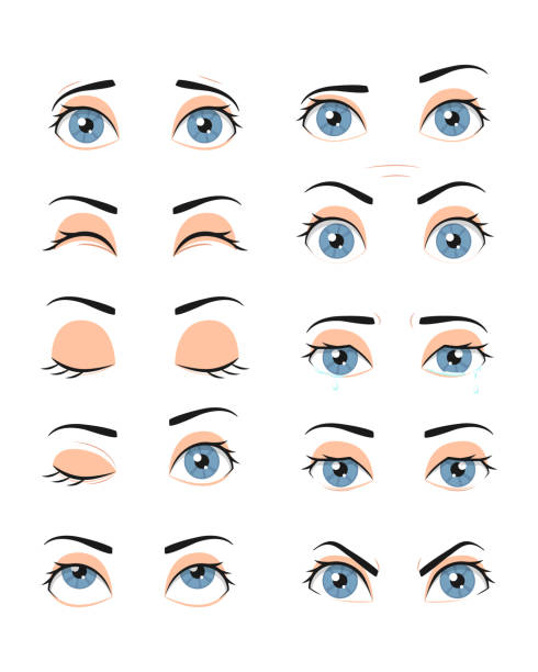 выражения глаз - women human face sensuality human eye stock illustrations