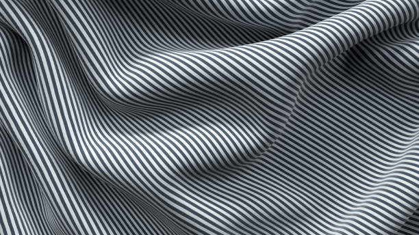 3D Abstract Black White Striped Cloth Fabric Texture, Textile Background