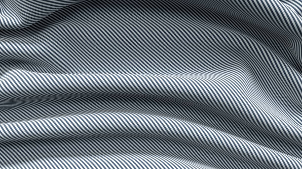 istock 3D Abstract Black White Striped Cloth Fabric Texture, Textile Background 1186313147