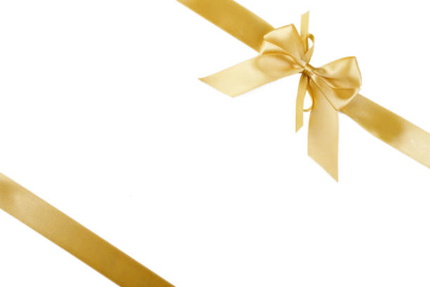 istock Beautiful gold bow isolated on white background 1186315761