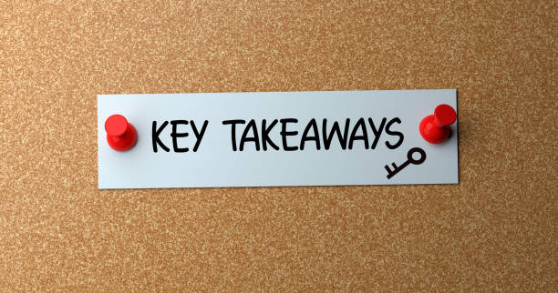 key takeaways - text bulletin board ideas concepts stock-fotos und bilder