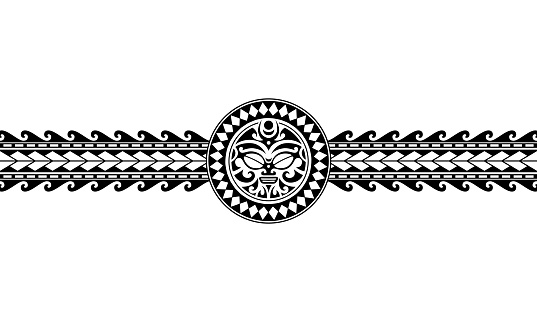 Maori Polynesian Tattoo Border Tribal Sleeve Pattern Vector Samoan Bracelet Tattoo  Design Fore Arm Or Foot Stock Illustration - Download Image Now - iStock