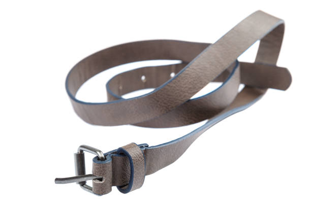 istock Stylish leather belt isolated on white background 1186326000