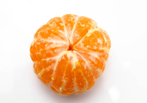istock Orange mandarin peeled on a white background 1186326865