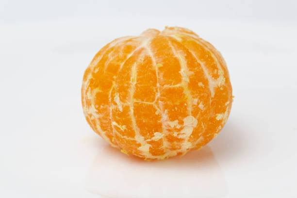 istock Orange mandarin peeled on a white background 1186326885