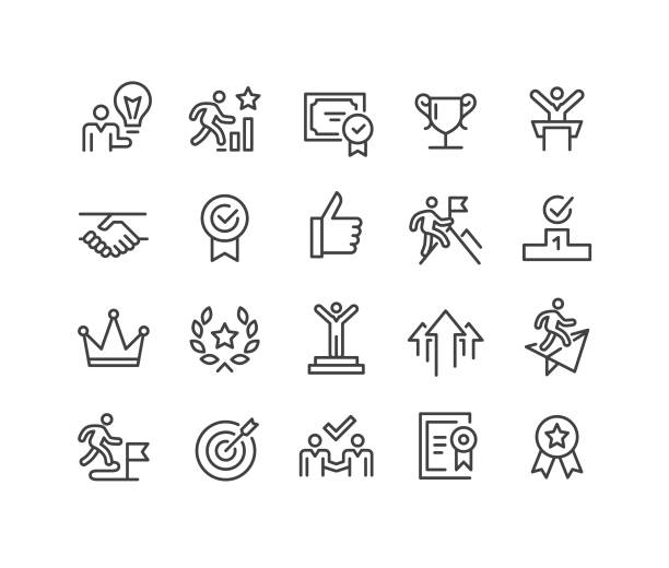 Success and Motivation Icons - Classic Line Series Success, Motivation, inspiration symbols stock illustrations