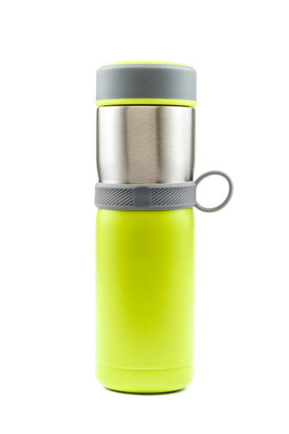 istock Stylish glass thermos isolated on white background 1186333269