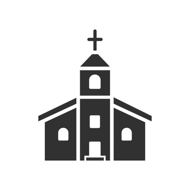 the Catholic Church the Catholic Church. vector icon. flat icon. monochrome. church clipart stock illustrations