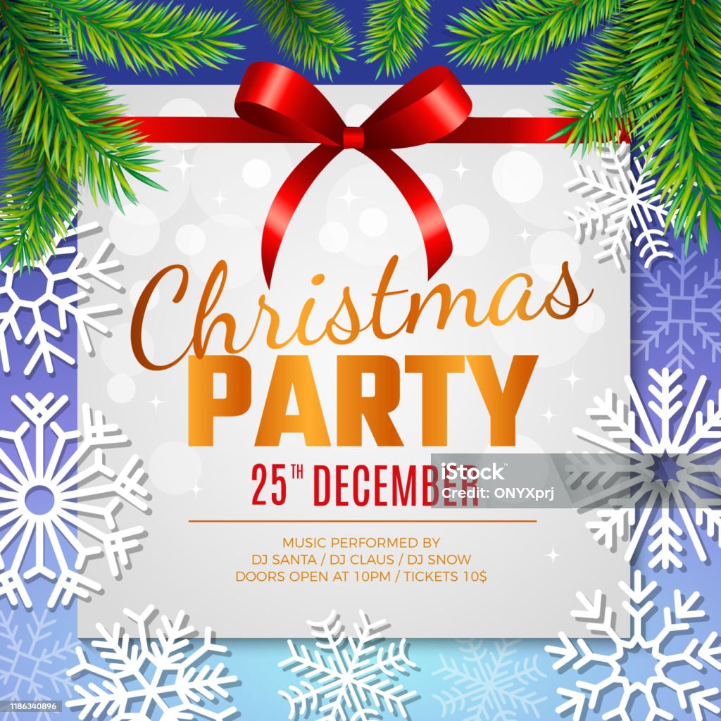 Vetores de Cartão De Festa De Natal Modelo Do Convite Com Fundo Decorativo Do Vetor Do Feriado Dos Flocos De Neve Com Lugar Para O Texto e mais imagens de Alegria - Vetores de Cartão De Festa De Natal Modelo Do Convite Com Fundo Decorativo Do Vetor Do Feriado Dos Flocos De Neve Com Lugar Para O Texto e mais imagens de Alegria -