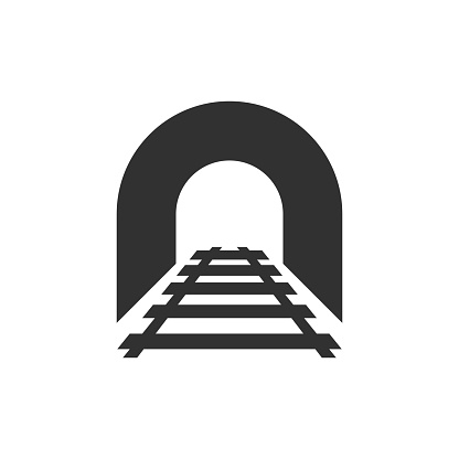 tunnel railway. monochrome icon