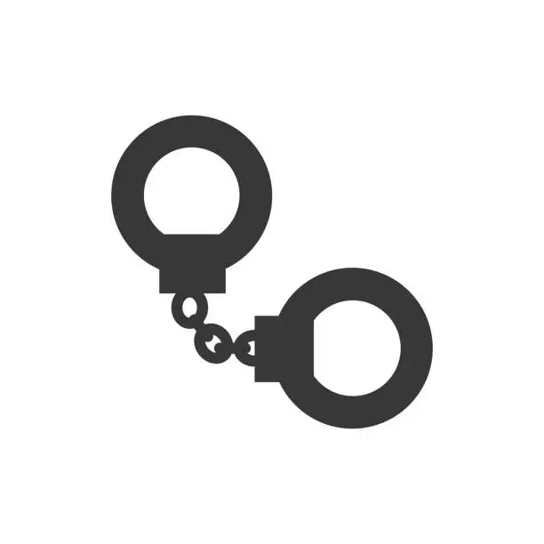 Vector illustration of handcuffs.