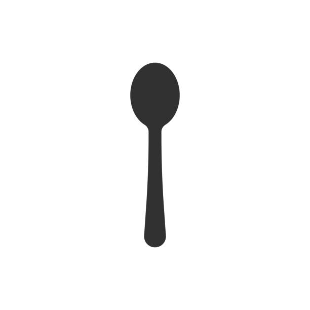 tea spoon. tea spoon. monochrome icon teaspoon stock illustrations