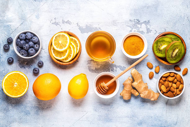 istock Healthy products for Immunity boosting and cold remedies 1186344610