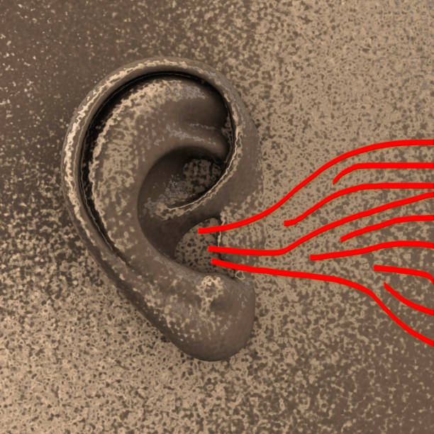 istock Ear with soundwaves concept - 3d rendered Illustration 1186344663