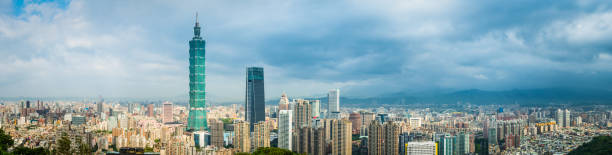 istock Taipei downtown skyscrapers overlooking crowded cityscape panorama Taiwan 1186344706