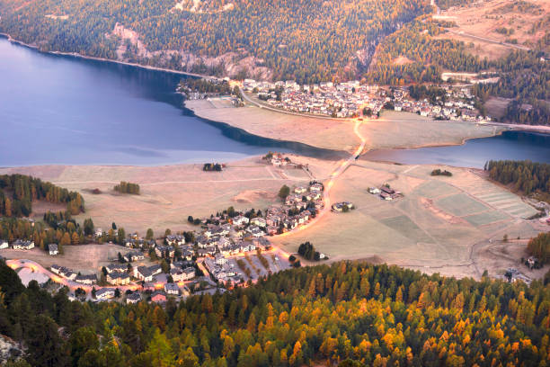 istock Panorama of the night Silvaplan. 1186344856