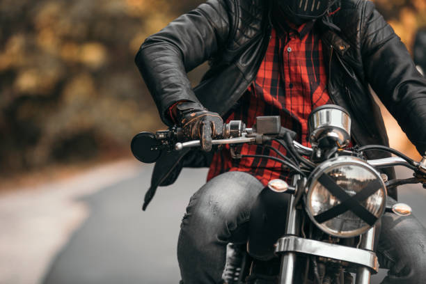 istock Vintage Motorcyclist having a great ride 1186348116