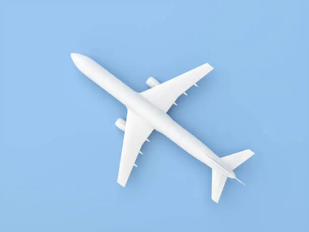 Photo of Plaster Airplane on Blue background