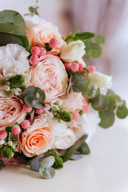 istock Wedding flowers, bridal bouquet closeup. 1186352797