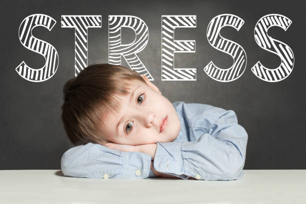 istock Tired child boy with stress. Sad concept 1186358268