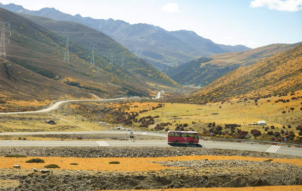 Landscape view in the autumn at Daocheng county, Sichuan province, China.