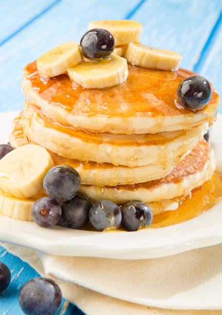 istock Delicious pancakes with blueberry and bananas 1186358557